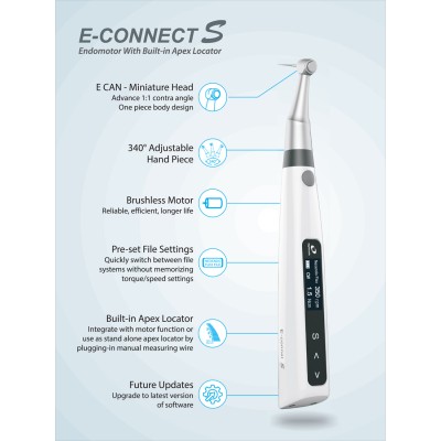 Endodontic motor with integrated Apex Locator: E-Connect S