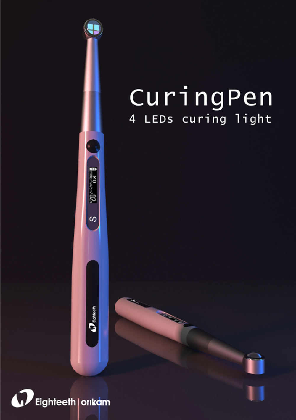 Curing Pen - 4 LEDs curing light wireless - Caries detector